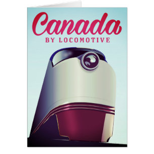 Cartão Canadá De locomotiva pôster de trem dos anos 50