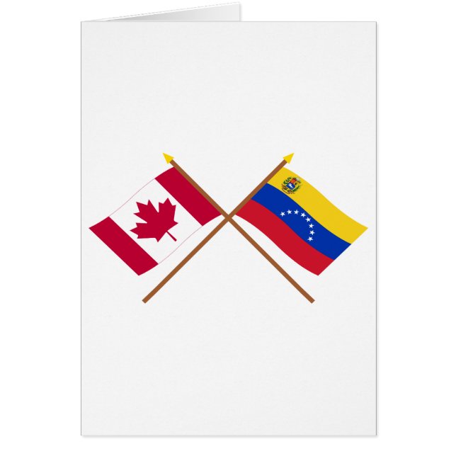 Cartão Canadá e bandeiras cruzadas Venezuela (Frente)