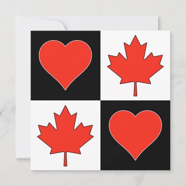 Cartão Canadá Flag Hearotic canadense Saudação Patriótica (Frente)