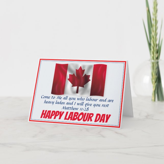 Cartão CANADÁ LABOR DAY - Personalizado na Escritura de S (Frente)