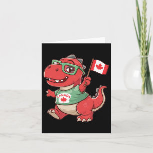 Cartão Canadá Sinalizador Funny Red Dinosaur Todler Shirt