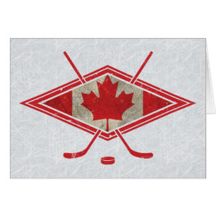 Cartão canadense do logotipo da bandeira do hóqu