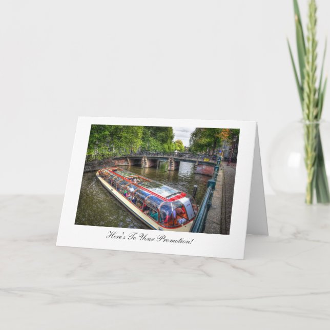 Cartão Canal de Amsterdã, Parabéns na sua promoção (Frente)