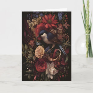 Cartão Canção Botânica de Pássaros Arte de Pássaros Botân