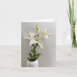 Cartão Canção de Ninar de Lírio | Pintura Floral Simples