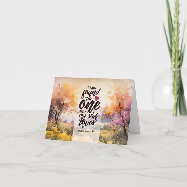 Cartão Canção de Salomão 3:4 Encontrei a Bíblia Uma (Frente)