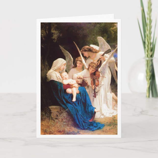 Cartão Canção dos Anjos de William-Adolphe Bouguereau 188 (Frente)