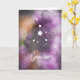 Cartão Cancer Constellation Zodiac Purple Galaxy