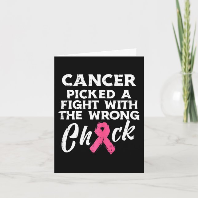 Cartão Cancer Da Mama Escolheu Uma Consciência Errada Do  (Frente)