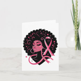 Cartão Cancer da Mama Mulheres Negras-Americanas Apoiam