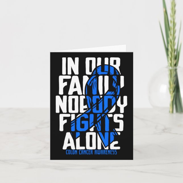 Cartão Cancer de dois pontos Suporte Cancer azul de dois  (Frente)