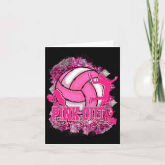 Cartão Cancer de Fita Rosa de Fita Rosa de Volleybyll em