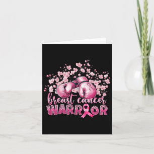Cartão Cancer de mama Consciência cor-de-rosa Boxando Luv