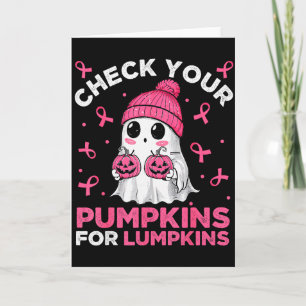 Cartão Câncer de Mama Halloween Boo Fantasma Verifique Se