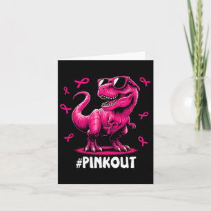 Cartão Cancer De Mama Rosa Dinossauro Fita Garota Ki