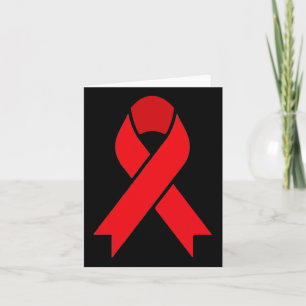 Cartão Cancer de Sangue Fita Vermelha Semana de Consciênc