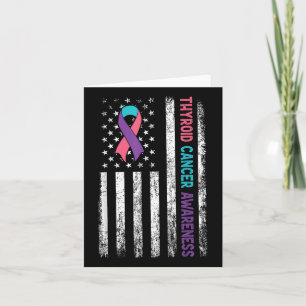 Cartão Câncer de tiróide Mês American Flag Hypot