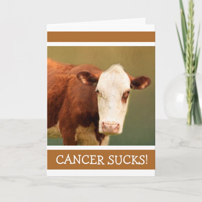 Cartão Cancer Support Funny Cow (Frente)