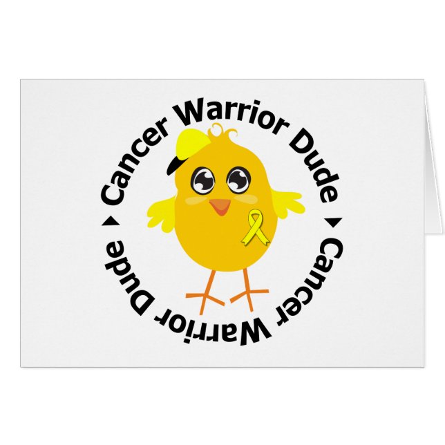 Cartão Cancer Testicular Warrior Dude (Frente Horizontal)