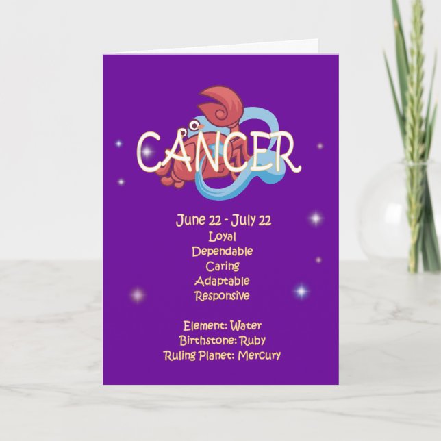 Cartão Cancer Zodiac Aniversário (Frente)