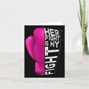 Cartão Cancro A Luta Dela É Minha Luta Luvas de Boxe Rosa