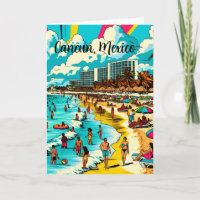 Cancun México Praia com um Vibe de Pop Art de Quad