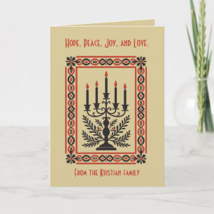 Cartão Candelabro de Advento Estilizado Minimal Nórdico d