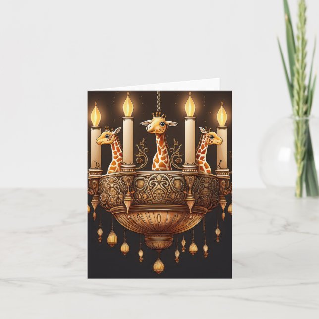 Cartão Candle Giraffe Chandelier (Frente)