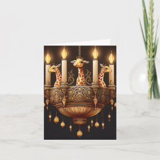 Cartão Candle Giraffe Chandelier