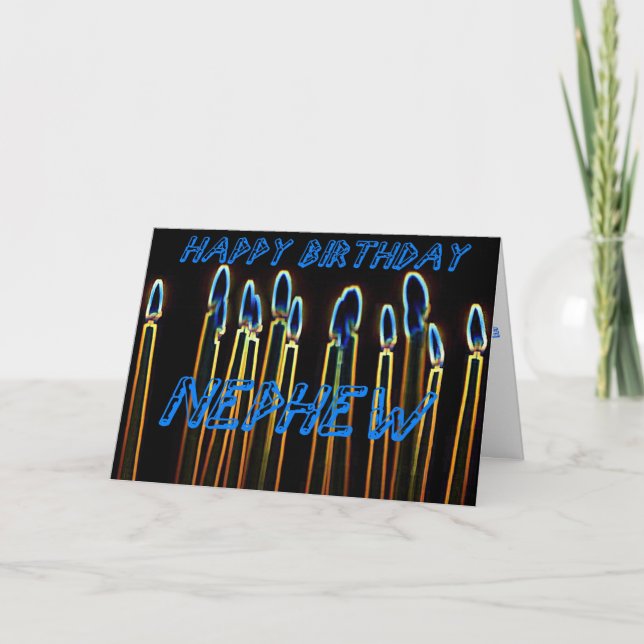 Cartão Candle Happy Birthday Nephew Card (Frente)