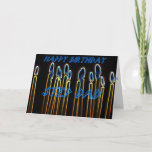 Cartão Candles Happy Birthday Step Dad Card<br><div class="desc">Candles Happy Birthday Step Dad Card</div>