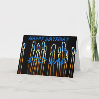 Cartão Candles Happy Birthday Step Dad Card