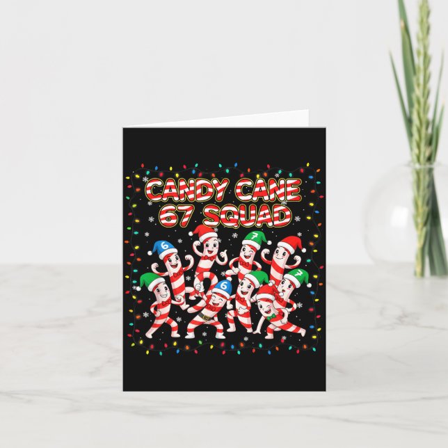 Cartão Candy Cane 67 Squad Christmas Party  (Frente)