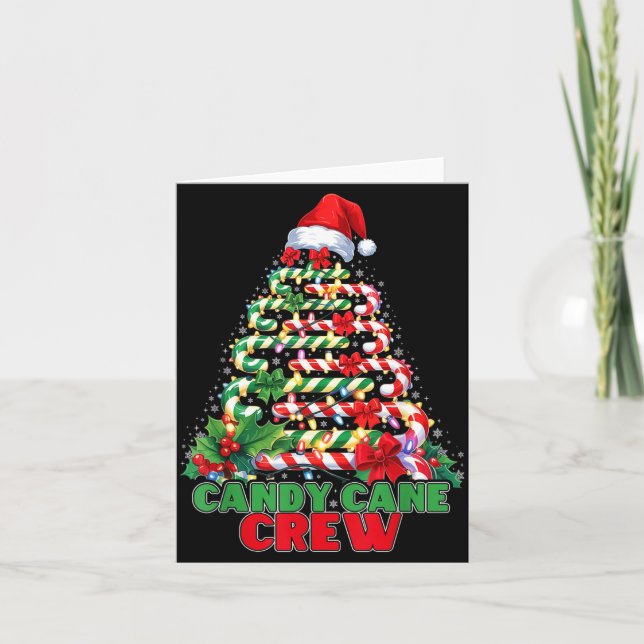 Cartão Candy Cane Crew Christmas Funny Xmas Matching Fami (Frente)
