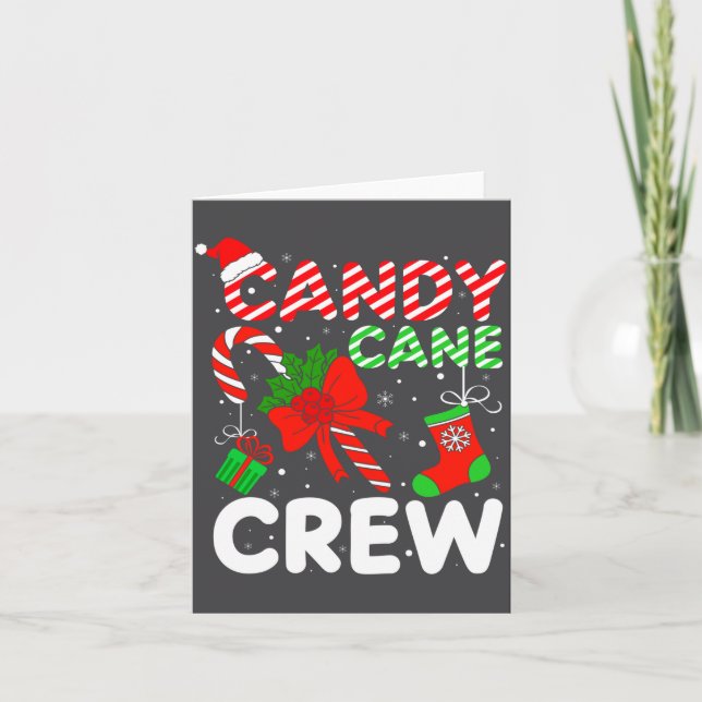 Cartão Candy Cane Crew Christmas Funny Xmas Matching Fami (Frente)