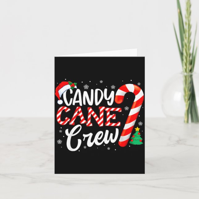 Cartão Candy Cane Crew Funny Christmas Candy Lover Xmas  (Frente)