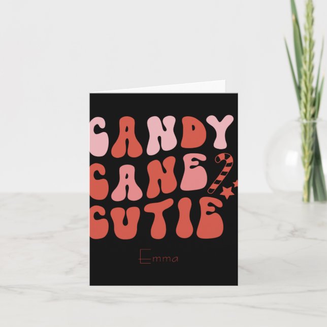 Cartão Candy Cane Cutie Christmas Holiday Toddler T Shirt (Frente)