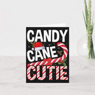 Cartão Candy Cane Cutie Natal Xmas Meninas Crianças T