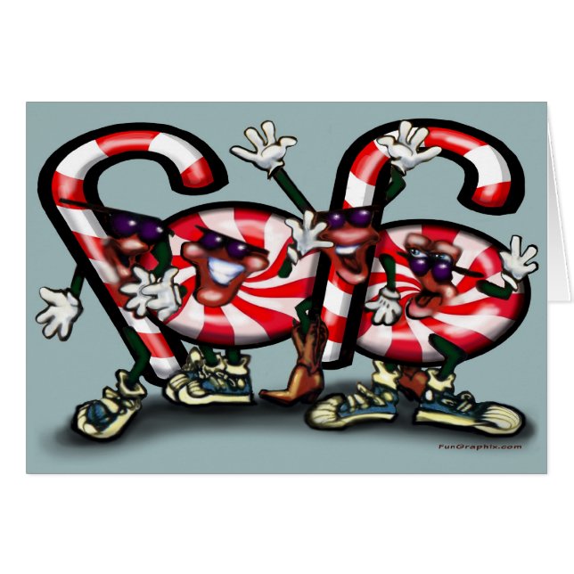 Cartão Candy Cane Gang (Frente Horizontal)