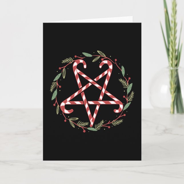 Cartão Candy Cane Pentagram (Frente)