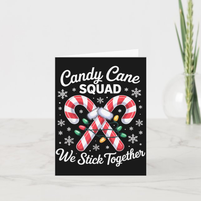 Cartão Candy Cane Squad Cute Christmas Matching Design  (Frente)