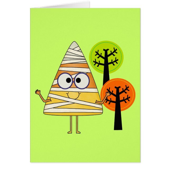Cartão Candy Corn Mummy Halloween (Frente)