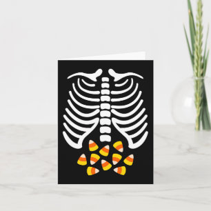 Cartão Candy Corn Skeleton Rib Cage Halloween