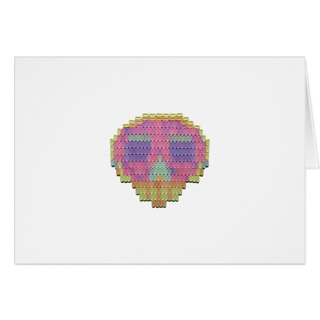 Cartão Candy Mint Mosaico Skull (Frente Horizontal)