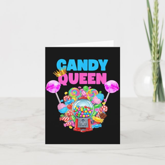 Cartão Candy Queen Shirt Funny Lollip Candy Lover Humor  (Frente)