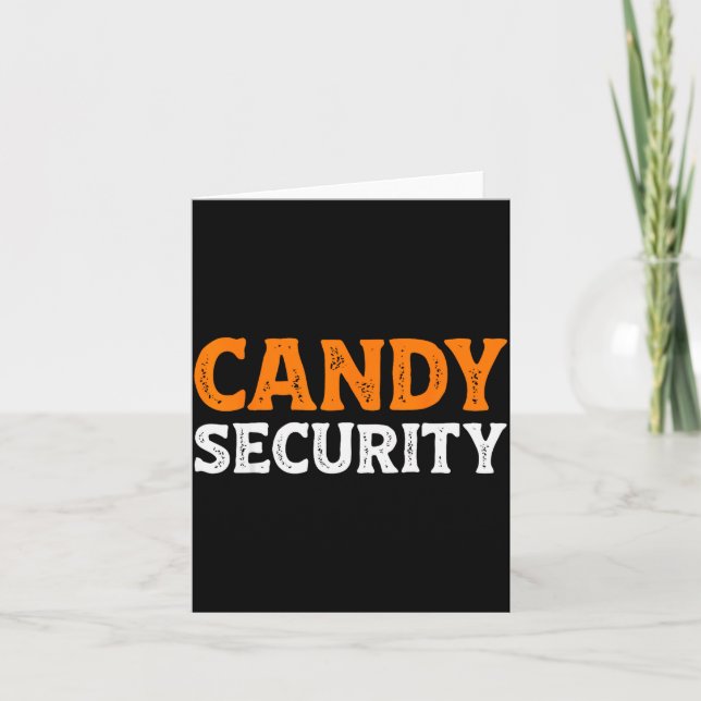 Cartão Candy Security Funny Easy Lazy Halloween Dad Mom P (Frente)