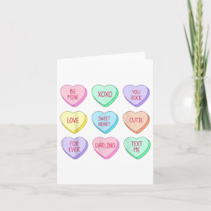 Cartão Candy Sweet Conversation Hearts Dia de os namorado