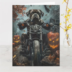 Cartão Cane Corso Dirigindo Motocicleta Assustador do Hal