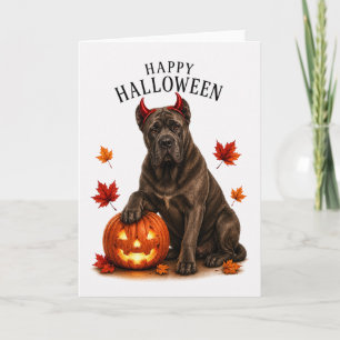 Cartão Cane Corso Halloween Cão Diabo