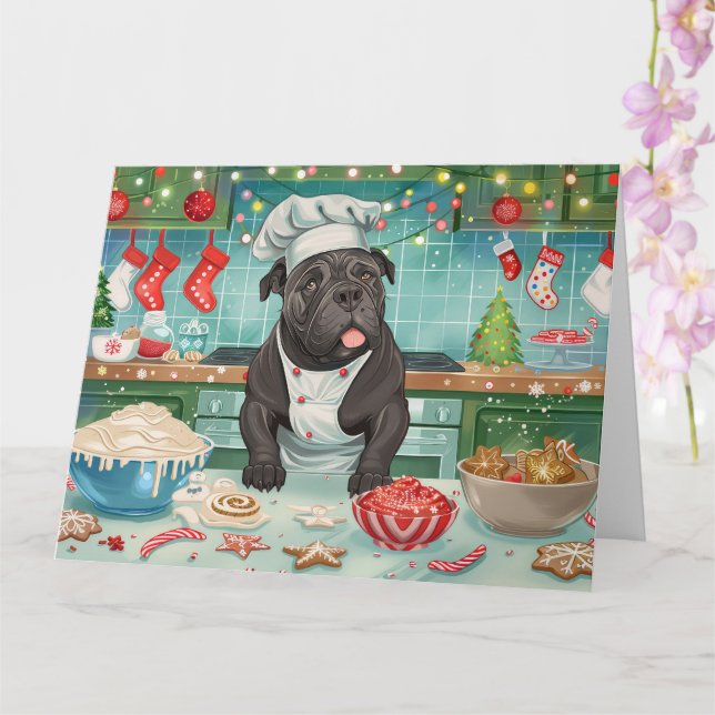 Cartão Cane Corso Holiday Baking: Natal Festivo (Orquídea)